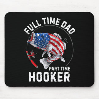 Mannen Vissen Amerikaanse Vlag Vintage Fulltime Va Muismat