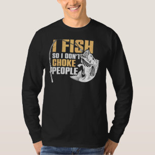 Mannen visser Ik vis zodat ik mensen niet stik T-shirt