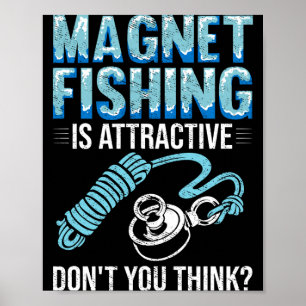 Mannen vissers jager magnetische schatzoeken poster