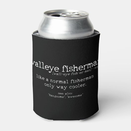 Mannen vissoort "Walleye Fisherman Definition Funn Blikjeskoeler (Blikje Voorkant)
