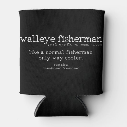 Mannen vissoort "Walleye Fisherman Definition Funn Blikjeskoeler (Voorkant)