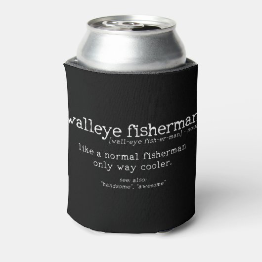 Mannen vissoort "Walleye Fisherman Definition Funn Blikjeskoeler (Blikje Achterkant)