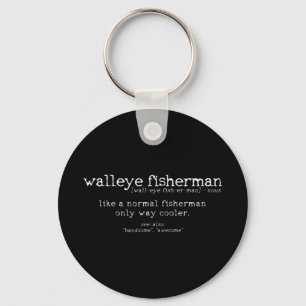 Mannen vissoort "Walleye Fisherman Definition Funn Sleutelhanger