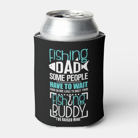 Mannen Vist pap Funny Father Kind Matching T-Shirt Blikjeskoeler (Blikje Voorkant)