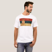 Mannen Vlag van Servië T-shirt (Voorkant volledig)