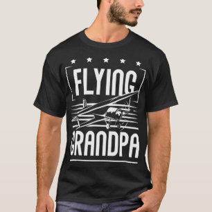 Mannen vliegtuigontwerp voor een vliegende opa t-shirt