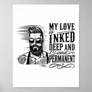 Mannen voor Anti Valentijnsdag geïnkt Man getatoeë Poster