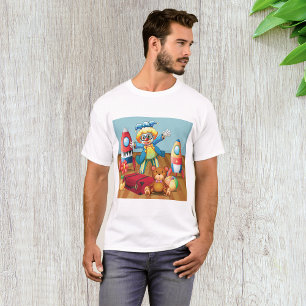 Mannen voor de T-shirt