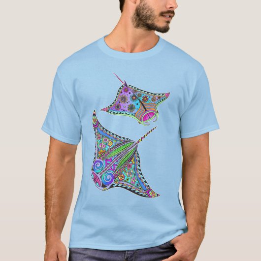 Mannen voor elektrische Manta Rays T-shirt (Voorkant)