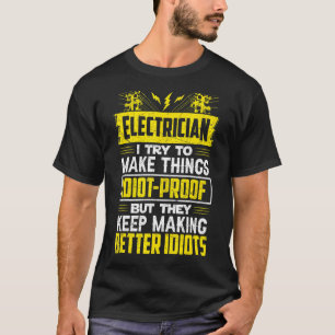 Mannen voor elektrokunst Papa Lineman Electronics T-shirt
