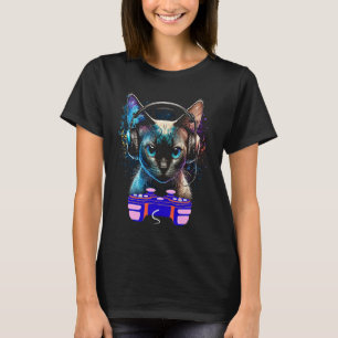 Mannen voor gamingsiamese kattenspeler (Animal Vid T-shirt