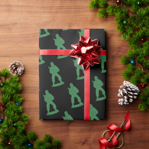 Mannen voor het Groene Leger op zwart Patroonpapie Cadeaupapier