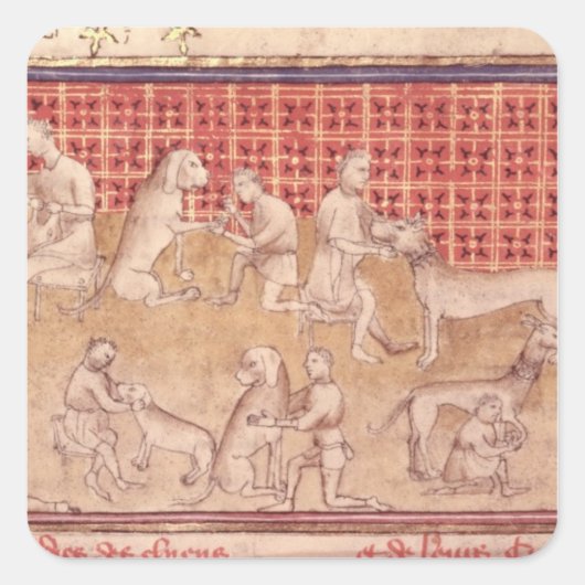 Mannen voor jachthonden vierkante sticker (Voorkant)