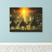 Mannen voor kerstmis Golden Star van Bethlehem Canvas Afdruk (Insitu (Houten vloer))