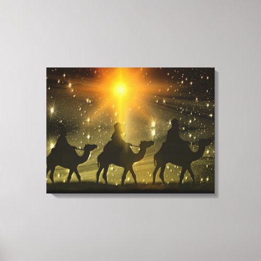 Mannen voor kerstmis Golden Star van Bethlehem Canvas Afdruk (Voorkant)