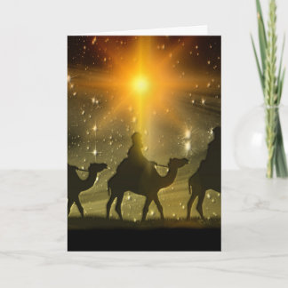 Mannen voor kerstmis Golden Star van Bethlehem Feestdagen Kaart