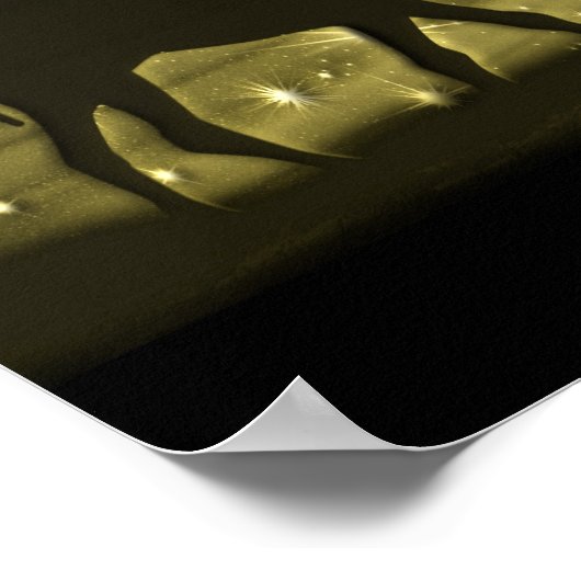 Mannen voor kerstmis Golden Star van Bethlehem Poster (Hoek)