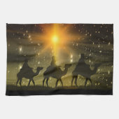 Mannen voor kerstmis Golden Star van Bethlehem Theedoek (Horizontaal)