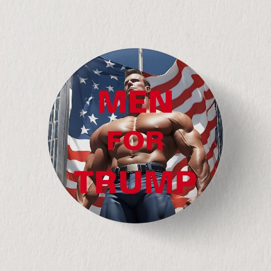 MANNEN VOOR TRUMP RONDE BUTTON 3,2 CM (Voorkant)