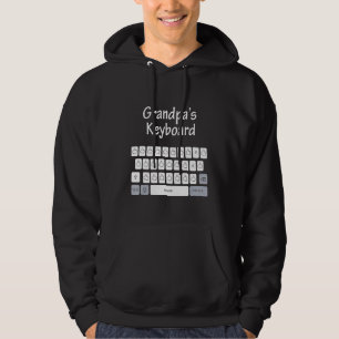 Mannen voor vaders dag opa's toetsenbord familie hoodie