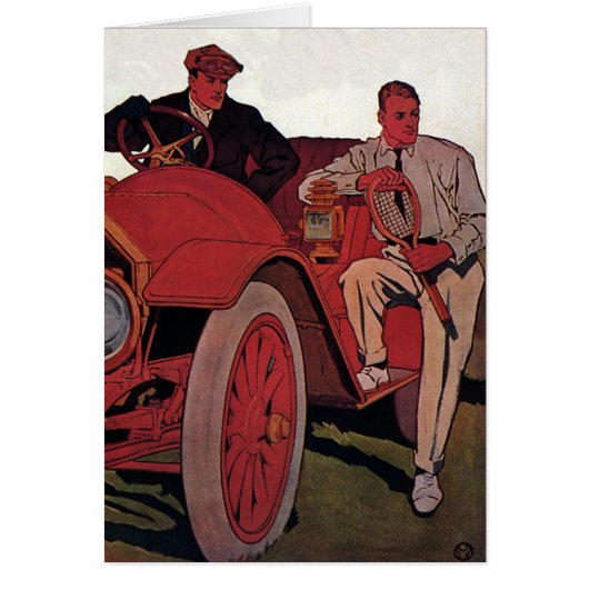  Mannen voor vervoer Antiek converteerbare auto (Voorkant)