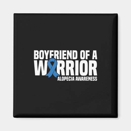 Mannen vriend van een Warrior Blue Ribbon Alopecia Magneet (Voorkant)