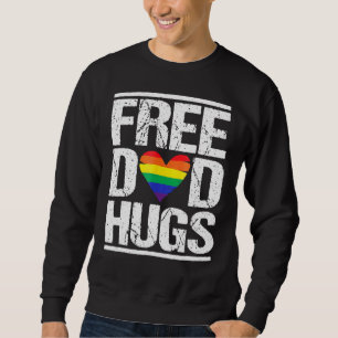 Mannen Vrij Pap Hugs Bt Pride Rainbow Heart Stepfa Trui