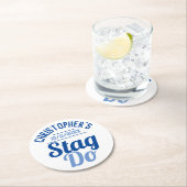 Mannen vrijgezellenfeest ronde papieren coaster ronde kartonnen onderzetter (Insitu)