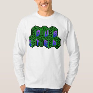 Mannen vrouwen 3D Neon Cubes logo DUBSTEP T-shirt