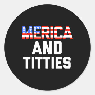 Mannen vrouwen 4 juli cadeau- Funny Merica Ronde Sticker