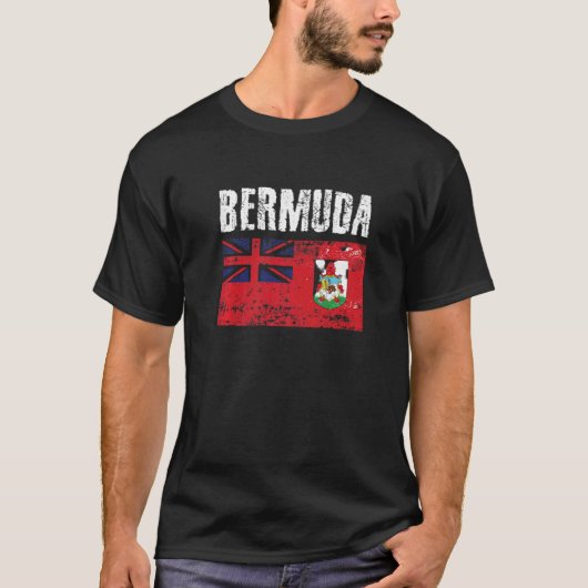Mannen Vrouwen Bermuda Nationale Pride Distress Be T-shirt (Voorkant)