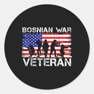 Mannen vrouwen Bosnische oorlogsveteraan Ronde Sticker