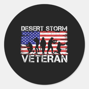 Mannen Vrouwen Desert Shield Dierenarts Desert Sto Ronde Sticker