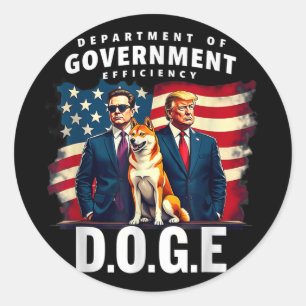 Mannen vrouwen Doge Department of Government Ronde Sticker