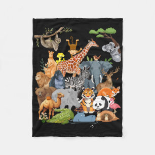 Mannen Vrouwen en Kinder Wildlife Zoo Day Party Sc Fleece Deken