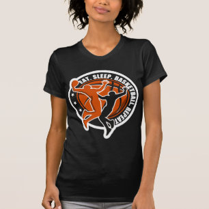 Mannen Vrouwen jongens eten meisjes in slaap Baske T-shirt
