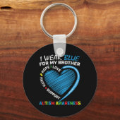 Mannen Vrouwen Kind ik blauw Draag voor mijn brede Sleutelhanger (Voorkant)