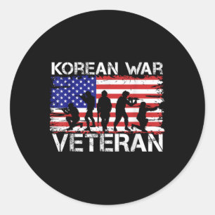 Mannen vrouwen Koreaans oorlogsveteraan Ronde Sticker