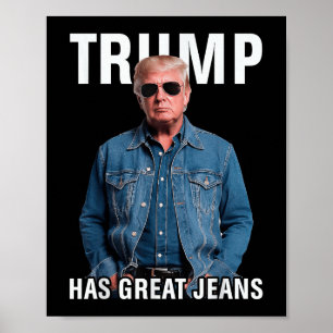 Mannen vrouwen Trump heeft geweldige jeans grappig Poster