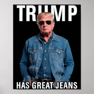 Mannen vrouwen Trump heeft geweldige jeans grappig Poster
