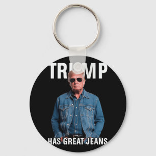 Mannen vrouwen Trump heeft geweldige jeans grappig Sleutelhanger
