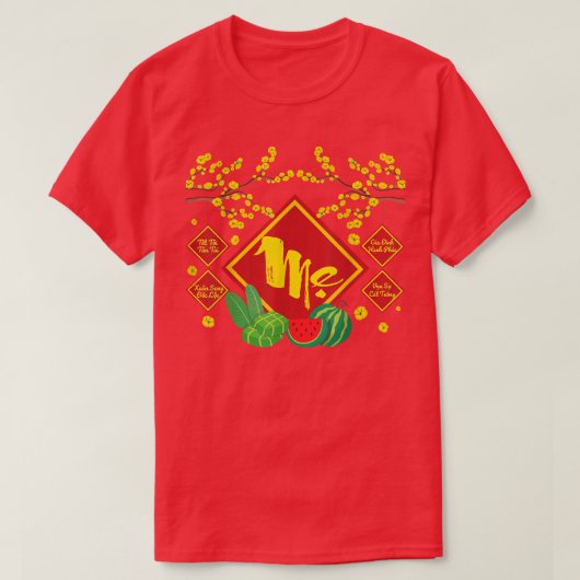 Mannen vrouwen Vietnamese nieuwjaardecoratie 2022 T-shirt (Design voorkant)
