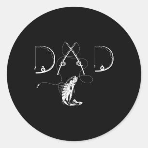 Mannen Vrouwen Visser Papa Vist liefhebber Fish Lo Ronde Sticker