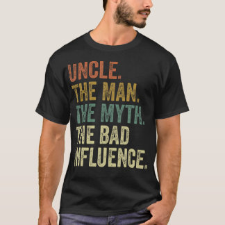 Mannen  vun oom Man Myth Bad Influence Funn T-shirt