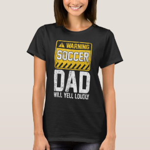 Mannen waarschuwing Voetbal Pap Retro Soccer Fath T-shirt