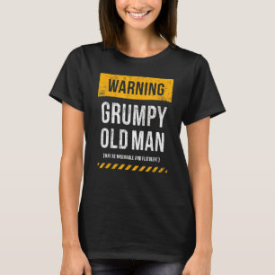 Mannen 'warning Grumpy Old Man' T-shirt