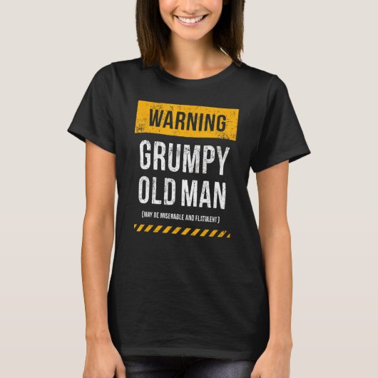 Mannen 'warning Grumpy Old Man' T-shirt (Voorkant)