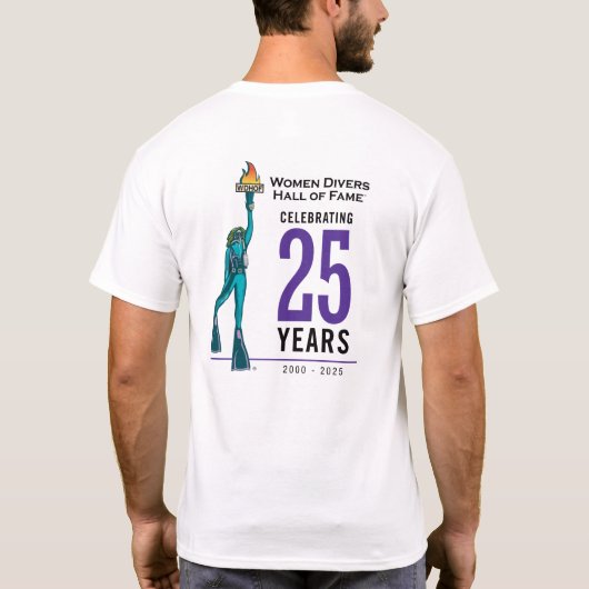 Mannen WDHOF® 25e Jubileum t-shirt - wit (Achterkant)