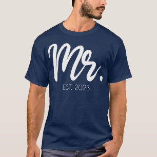 Mannen weddenschappen Gifts Mr Est 2023 Groom T-shirt