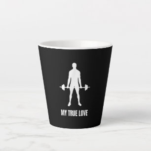 Mannen Weightlifter Barbell Training Outfit Latte Mok